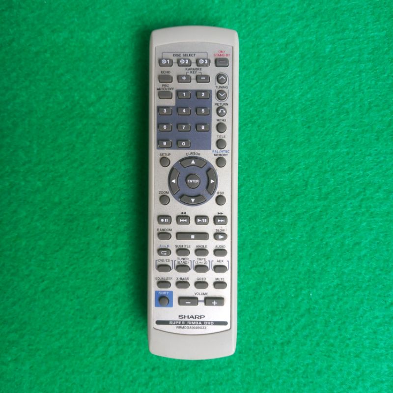 Remote SHARP Super Simba DVD Original Asli . RRMCGA002BGZZ .
