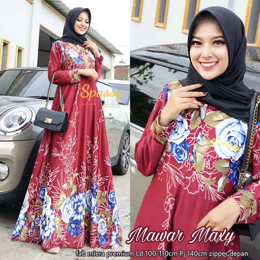 GAMIS MAWAR MAXY BY SPASSY