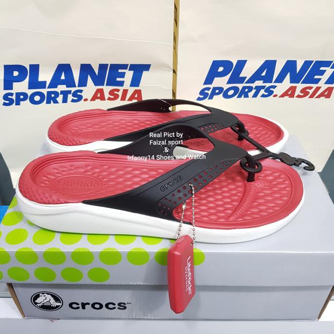 CROCS / SANDAL CROCS ORIGINAL LITERIDE FLIP - HITAM SOL PUTIH, 40