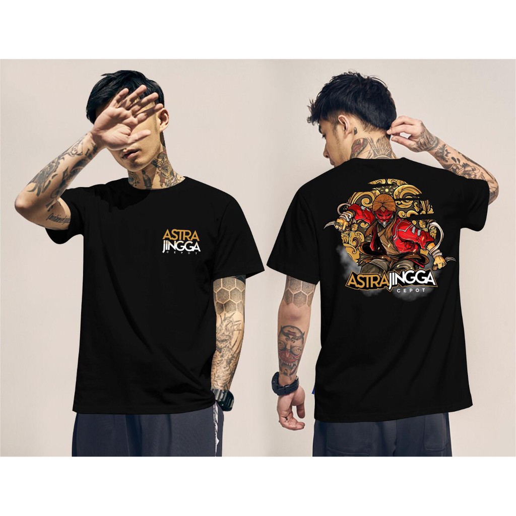 Dnsfashion -  Kaos Pria Kaos Distro Astrajingga Cepot Batik Black Fn352