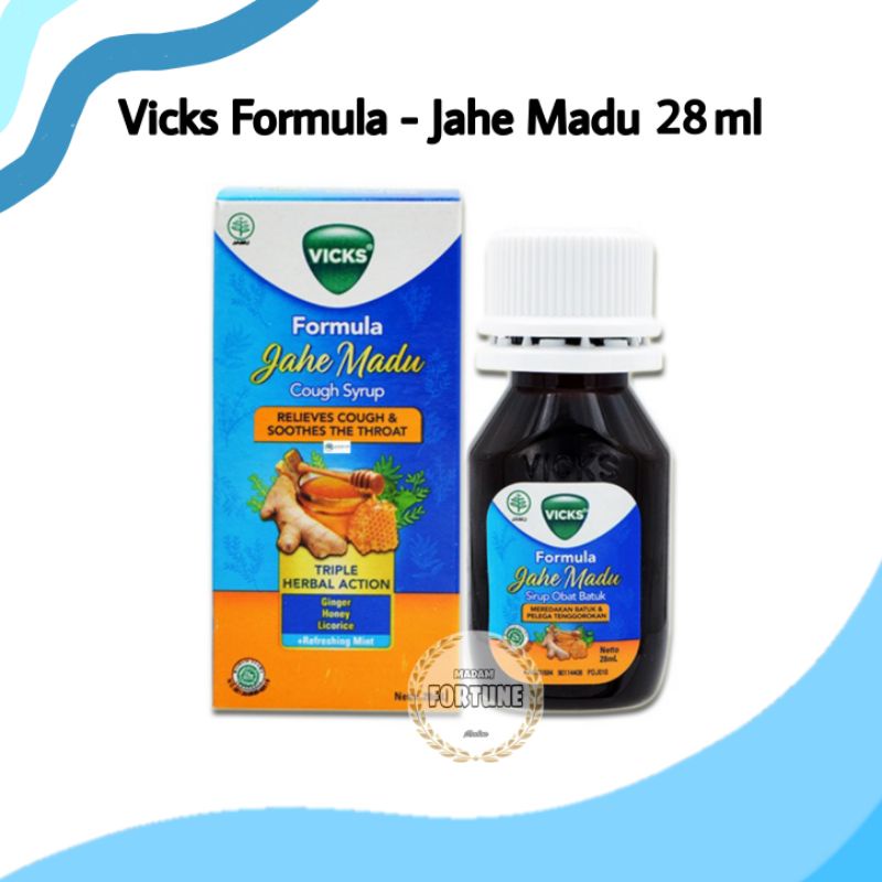 Vicks Formula Jahe Madu 28 ml sirup obat batuk meredakan batuk dan pelega tenggorokan