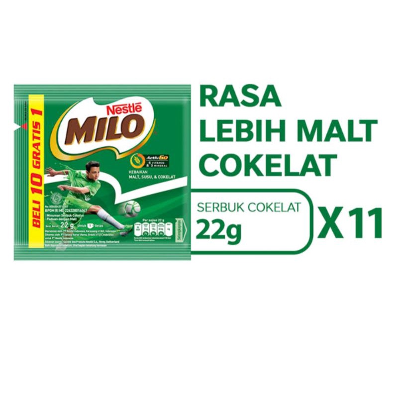 

Milo sachet 22gr (1pack isi 10x22gr) BELI 1 GRATIS 1 TUMBLER MILO