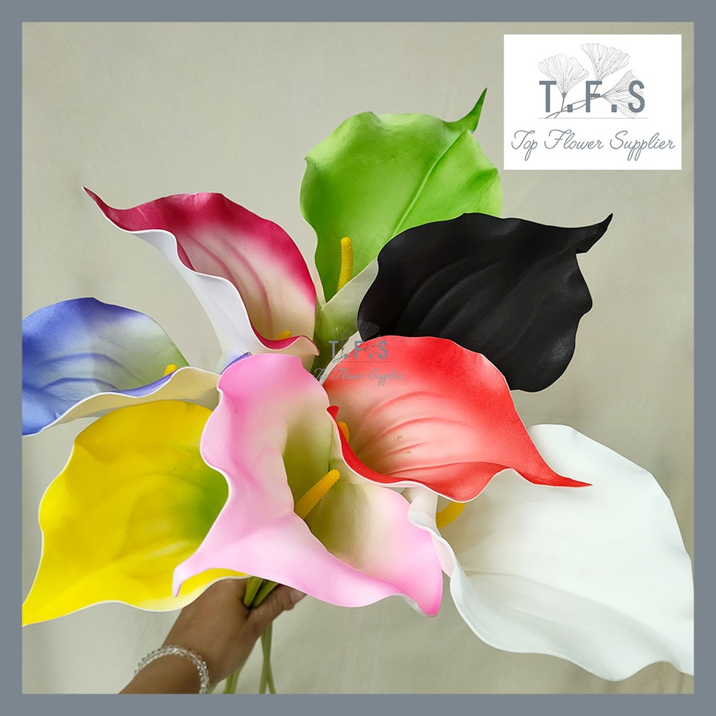 Artificial Flower Jumbo Large Real Touch Calla Lily Bunga Palsu Plastik Dekorasi Hias