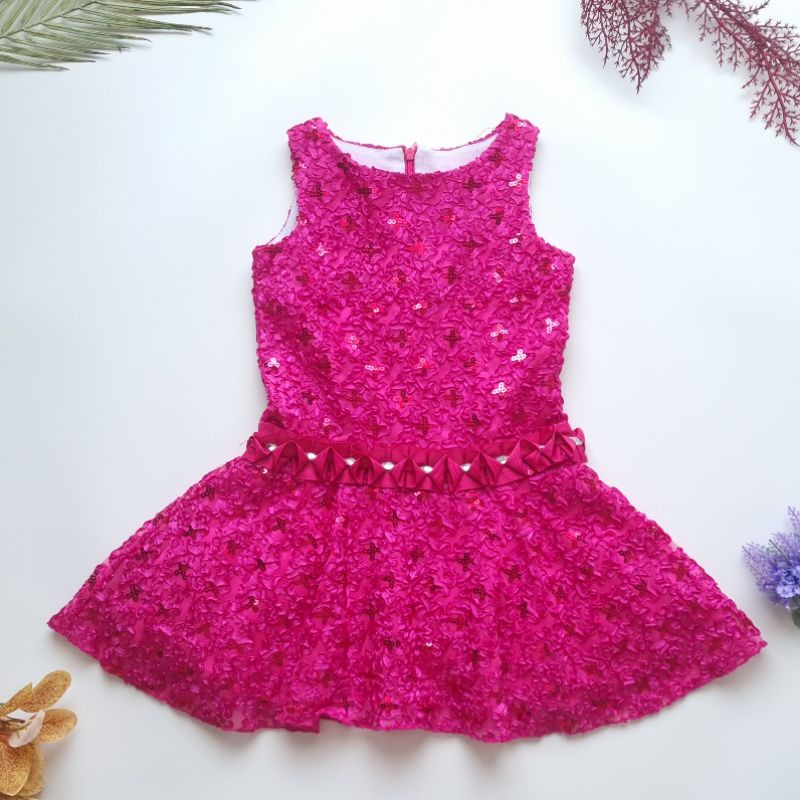 Preloved Dress Pesta Anak Fuschia