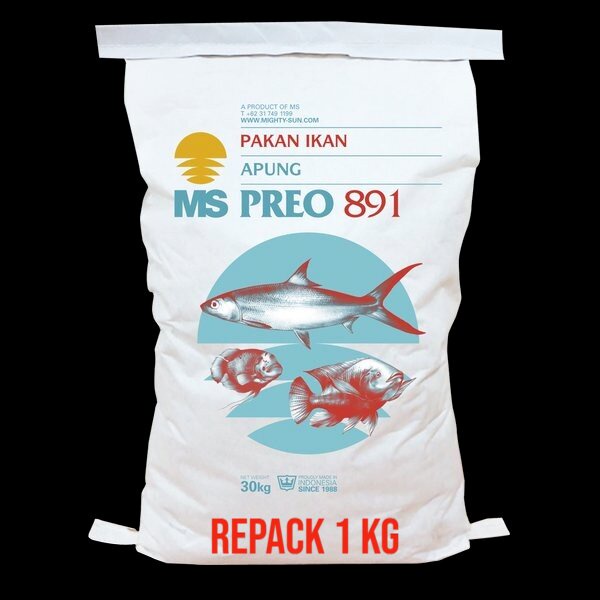 Preo 891-2 Repack 1kg Pakan Makanan Pellet Ikan Nila Lele Gurame Bawal