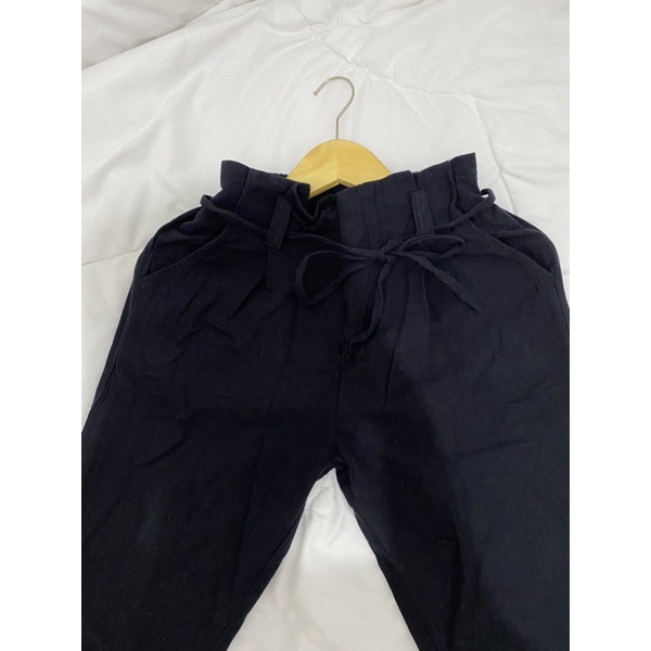 Preloved Linen Black Pants