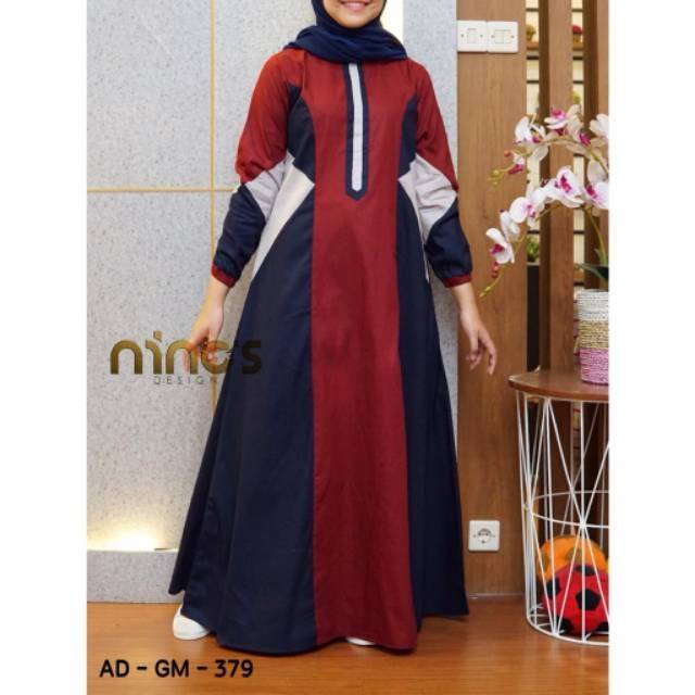 SALE READY Gamis Dress Muslim Casual Minimalis Original by Ninos Design AD GM 379