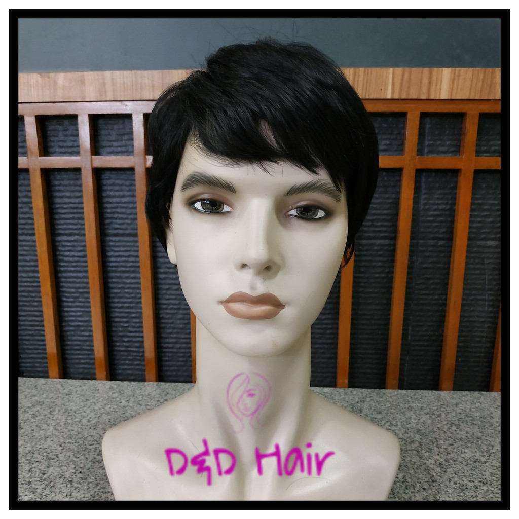 Wig Rambut - Wig Pria - Wig Cowok - D&D1415 - Black - Wig Pendek