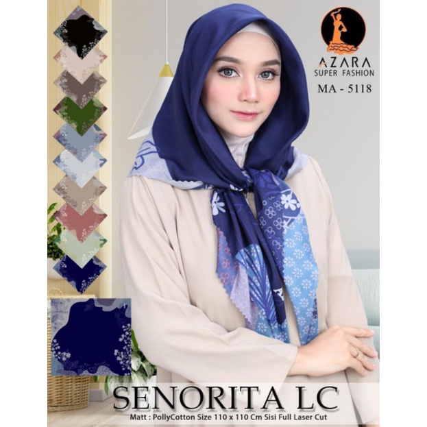 [original Azara] SENORITA LC Motif •• hijab segiempat Motif-4