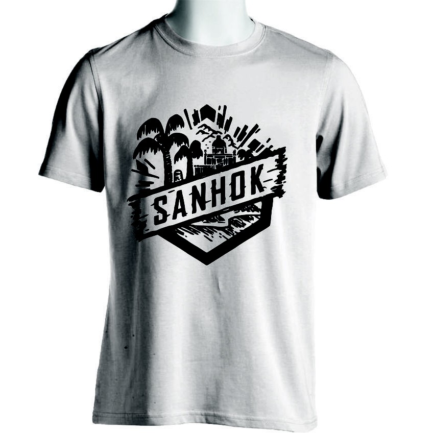  Kaos  PUBG Sanhok Game Permainan Putih  Sablon  Hitam 