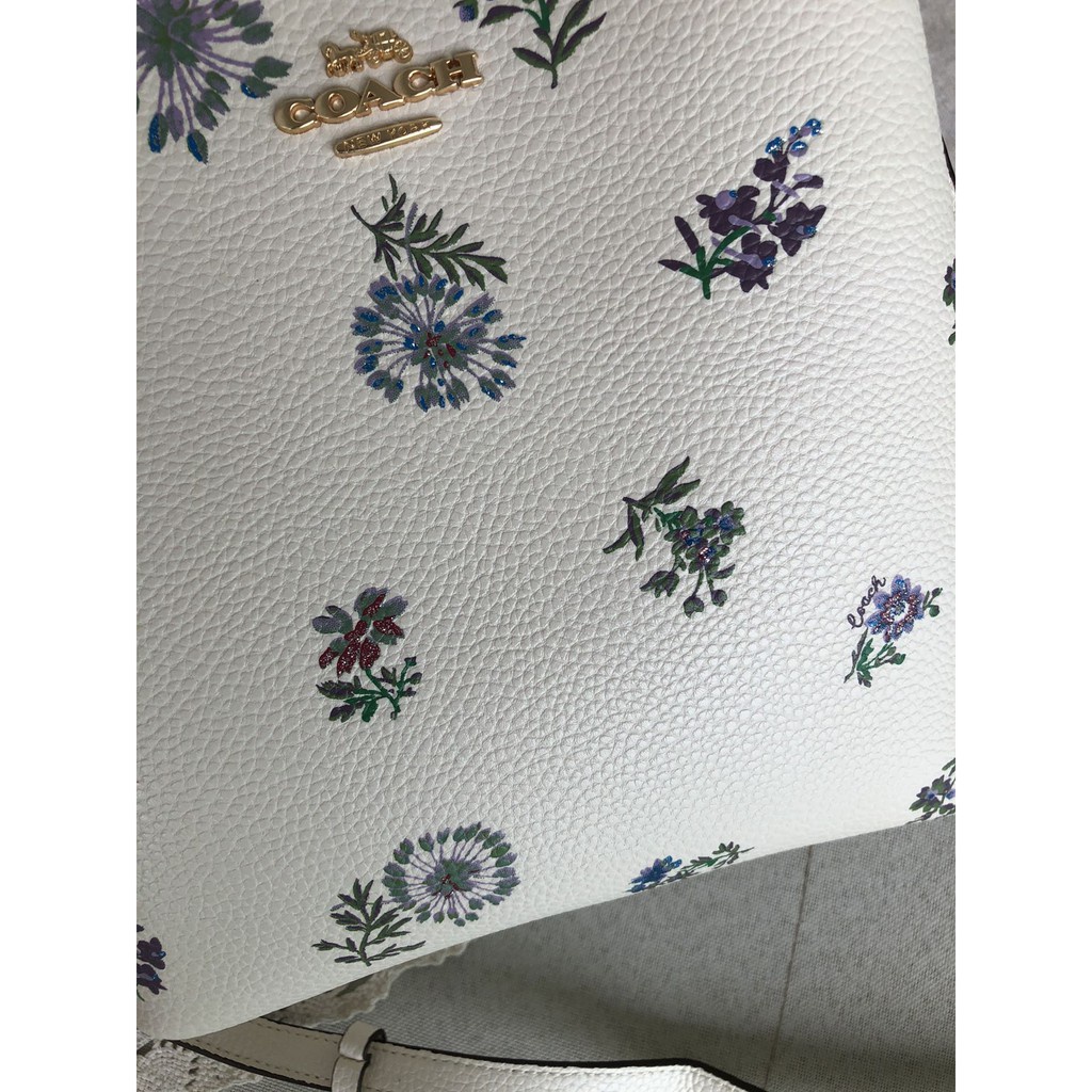 TAS WANITA SELEMPANG SMALL CH TOWN BUCKET BAG WITH DANDELION FLORAL PRINT 2310