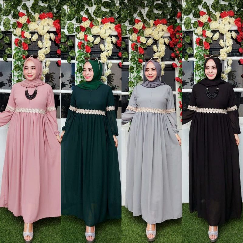 GAMIS CERUTY BABYDOLL MIX RENDA DADA LENGAN