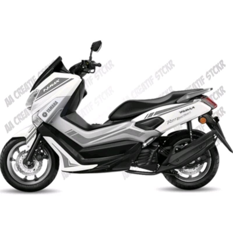 Striping Cutting Sticker Yamaha Nmax Putih Silver