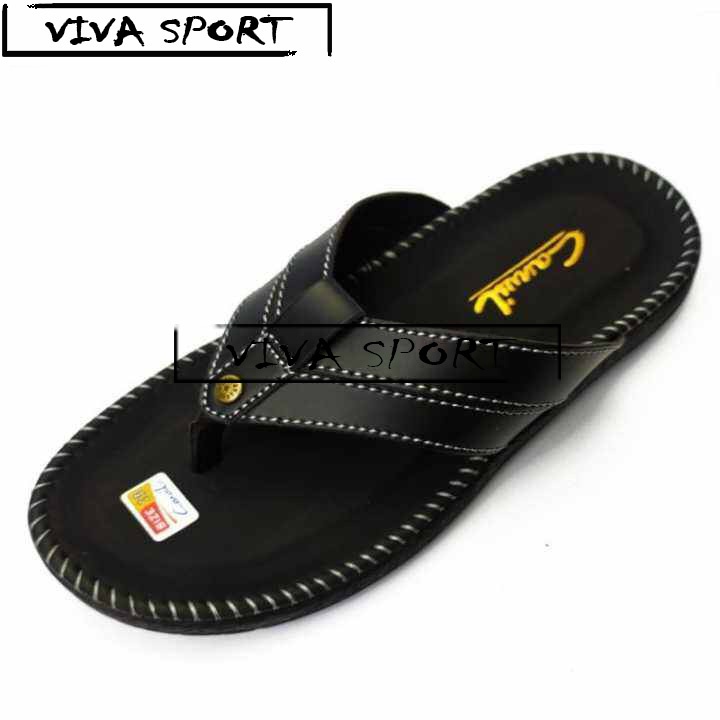 PROMO SANDAL PRIA JAPIT KULIT DEWASA HITAM / SANDAL SLIP ON TERBARU /SANDAL SELOP PRIA