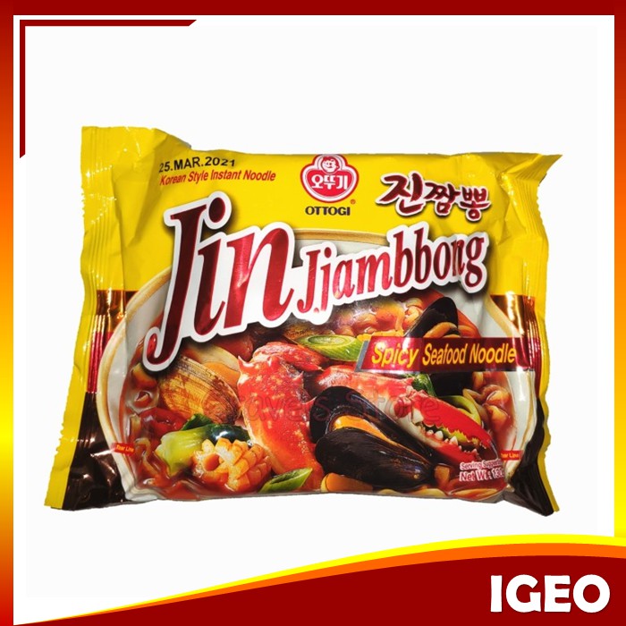 

Ottogi Jin Jjambong Ramen Spicy Seafood Noodle Mie Made In Korea