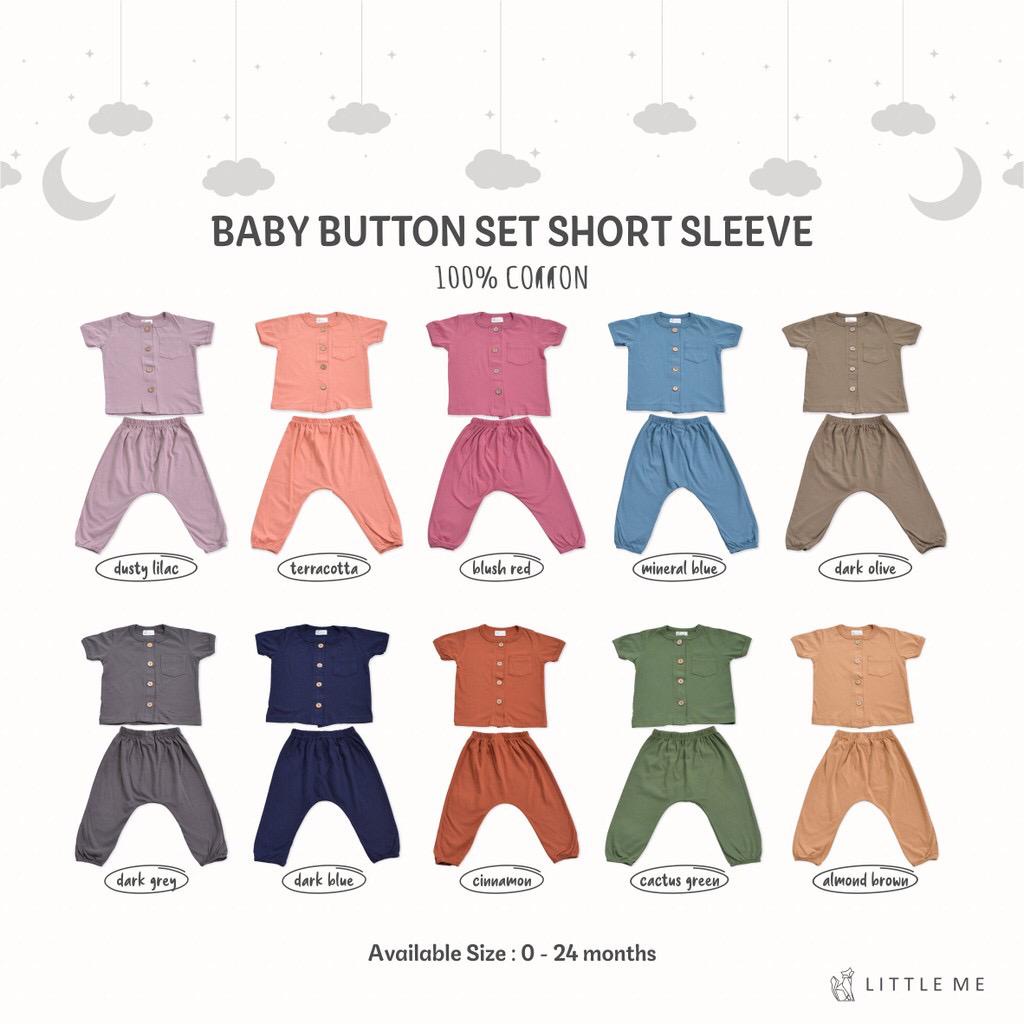 LITTLE ME BABY BUTTON SET SHORT SLEEVE SETELAN BAJU PENDEK CELANA PANJANG BAJU BAYI BAJU ANAK