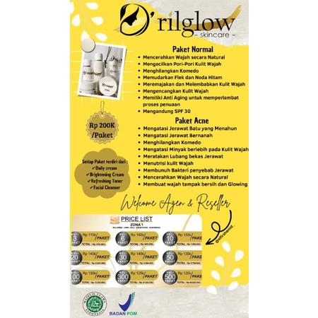 Skincare D'rilglow, skincare BPOM, Halal, Aman bumil dan busui
