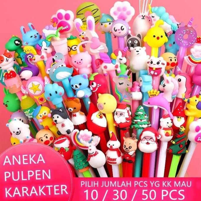 

*****] MEOWMI Pulpen Karakter Bolpen Lucu Pena Kartun Grosiran Campur Motif