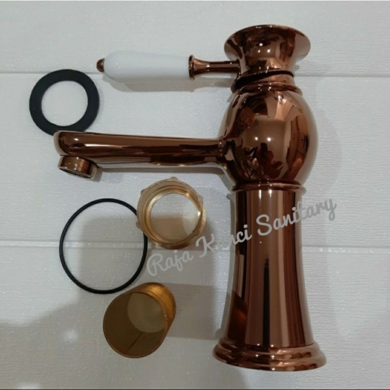 Kran Wastafel Classic/Klasik/Antique/Panas Dingin/Mixer/Gold/Rose Gold