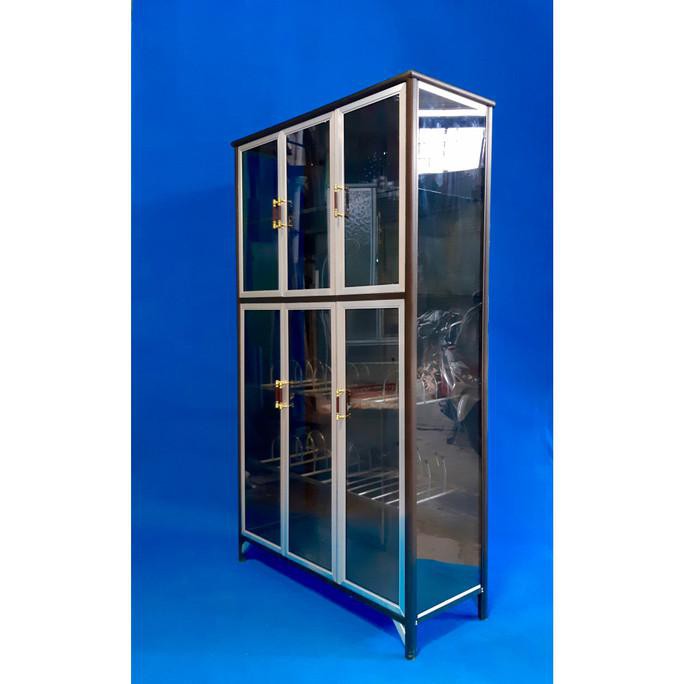 Produk Terbaik - Sale Lemari Piring Aluminium 3 Pintu Kaca Riben Lps 809-97 (Super)