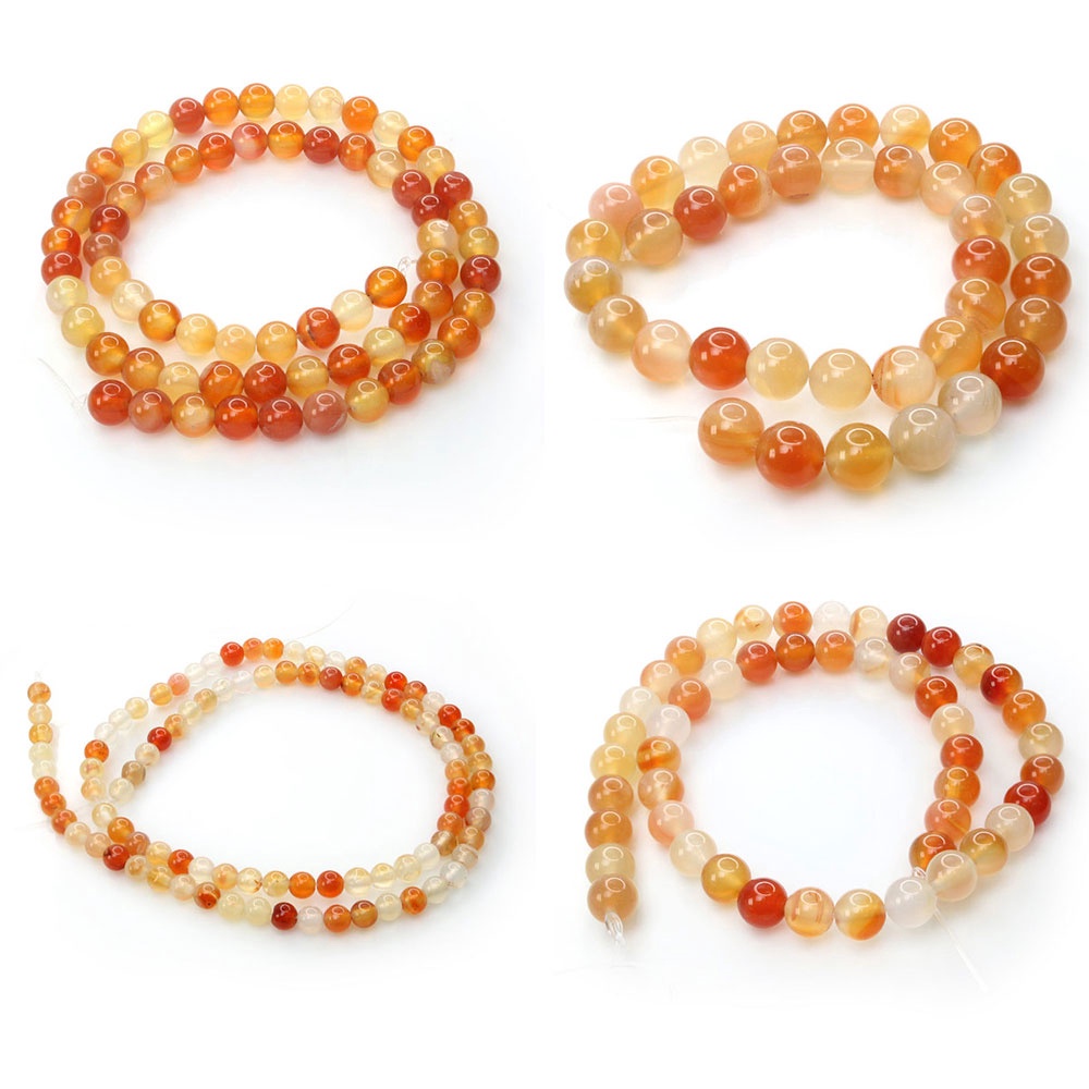 Orange Natural Agate Gemstone Beads