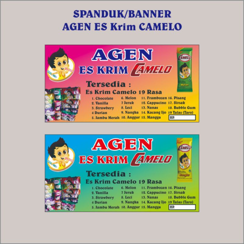 Banner Agen Es Krim Camelo