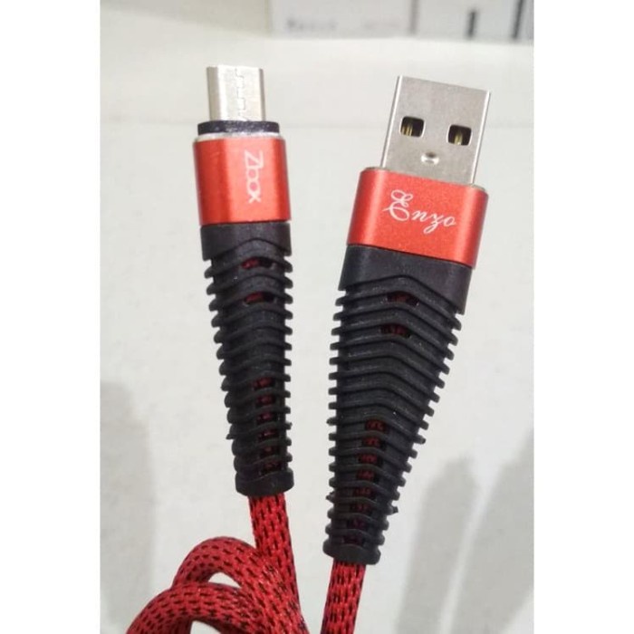 Kabel Data USB Zbox Enzo Metal Fast Charging MICRO TYPE-C 2.4A ANTI TEKUK PANJANG 1M