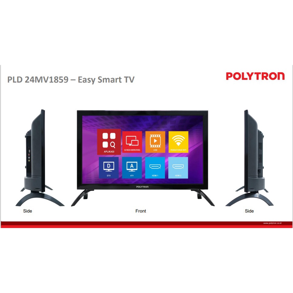 TV LED EASY SMART POLYTRON 24 - 32 Inch Digital TV Screen Mirroring Garansi Resmi