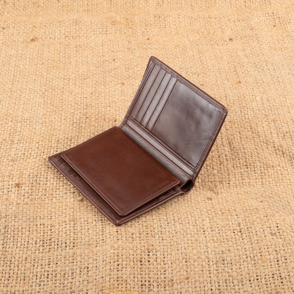 Dompet kulit Pria Wanita Panjang Dompet Kulit Asli Muat Banyak Kartu Warna Coklat