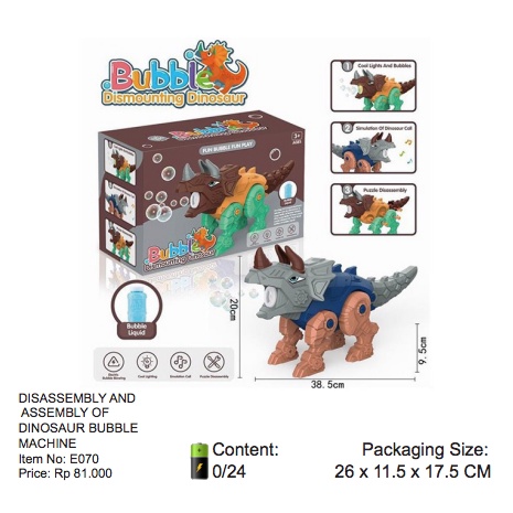 YOFI DISASSEMBLY &amp; ASSEMBLY OF DINOSAUR BUBBLE MACHINE ELECTRIC E070