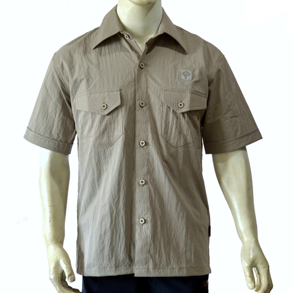 KEMEJA LENGAN PENDEK COKLAT TERANG FORESTER