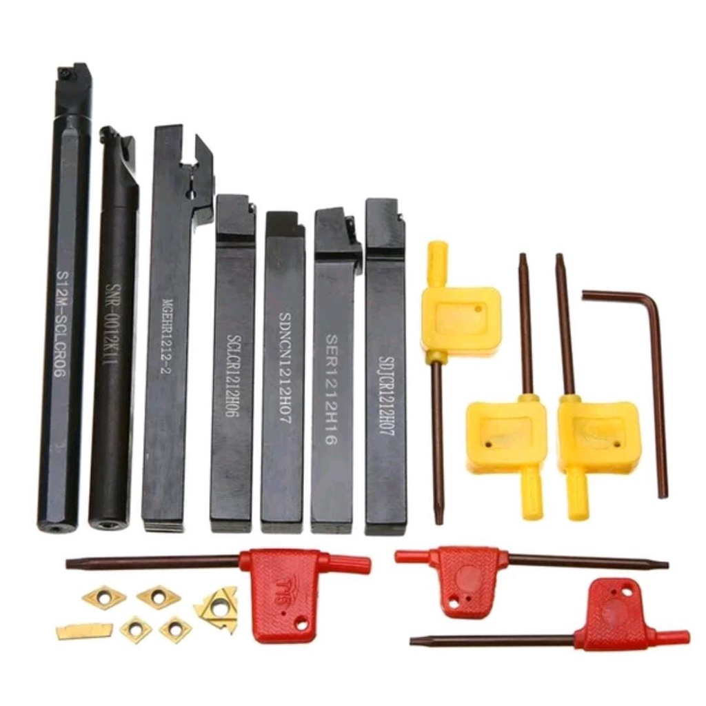 holder 12mm set 7pcs holder 1212 luar dan dalam drat luar dan dalam dan 7pcs insert