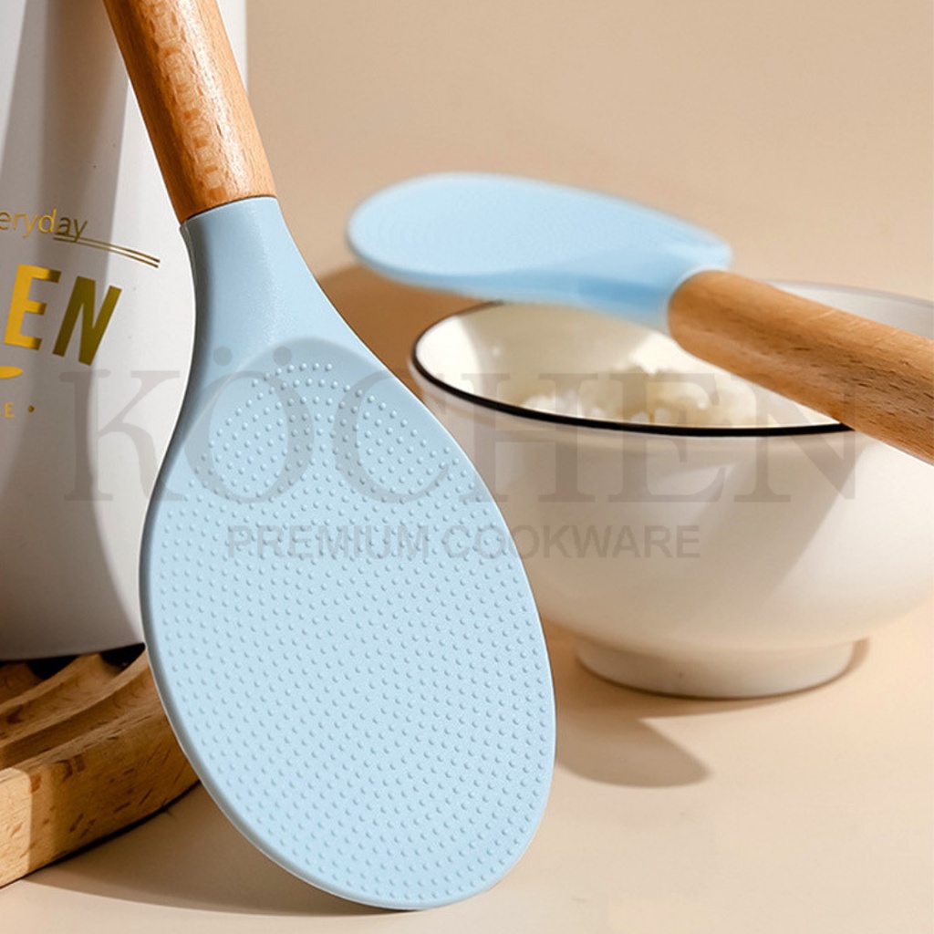 MYKOCHEN.INA Centong  SENDOK SPATULA KAYU TAHAN PANAS SOUVERNIR PERNIKAHAN KOREA PANJANG ANTI LENGKET MINI NEW Aesthetic Estetik Modern Minimalis Nordic