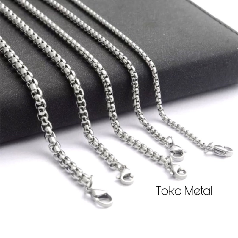 Kalung Titanium Model Rantai Pria Dan Wanita Anti Karat [ Toko Metal ]