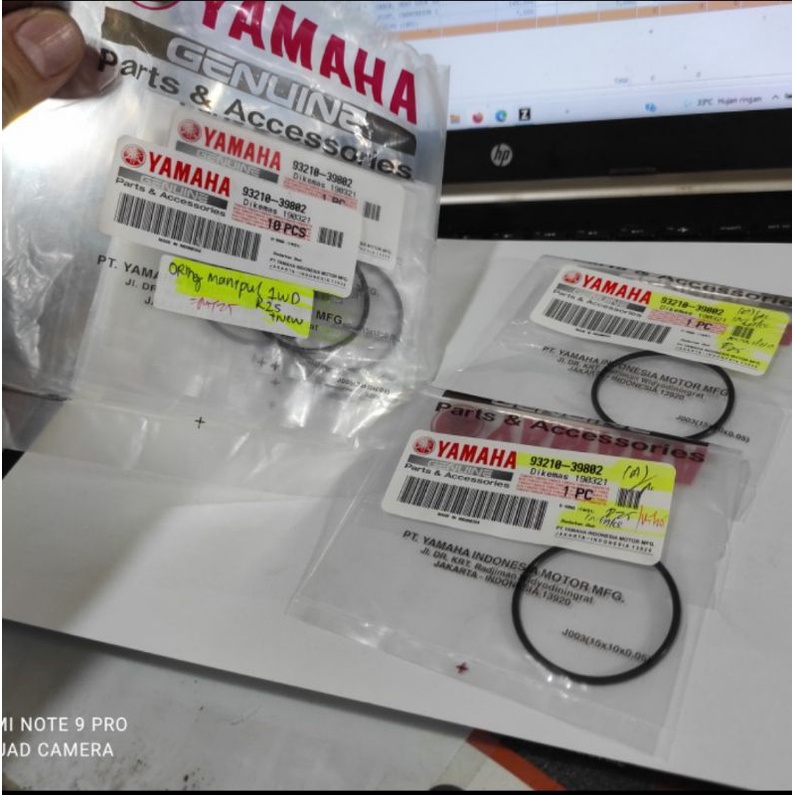 ORING INTAKE MANIFOLD R25, MT25 YAMAHA 93210-39802 ORIGINAL YGP