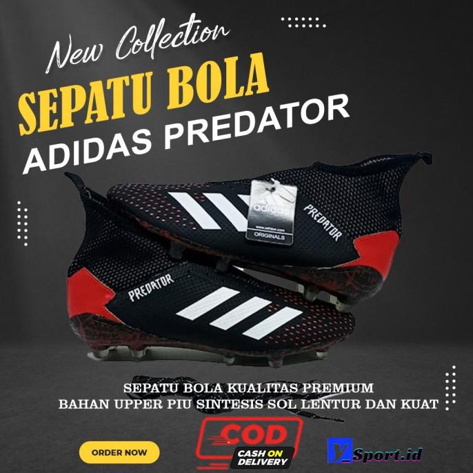 Sale Sepatu Bola Olahraga Adidas Pria Original Adidas Predator Hitam Merah