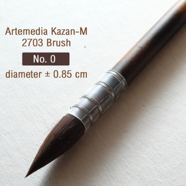 

Artemedia Kazan-m Brush kuas lukis - kuas cat air - kuas bulu tupai - 0 d 8.5 mm