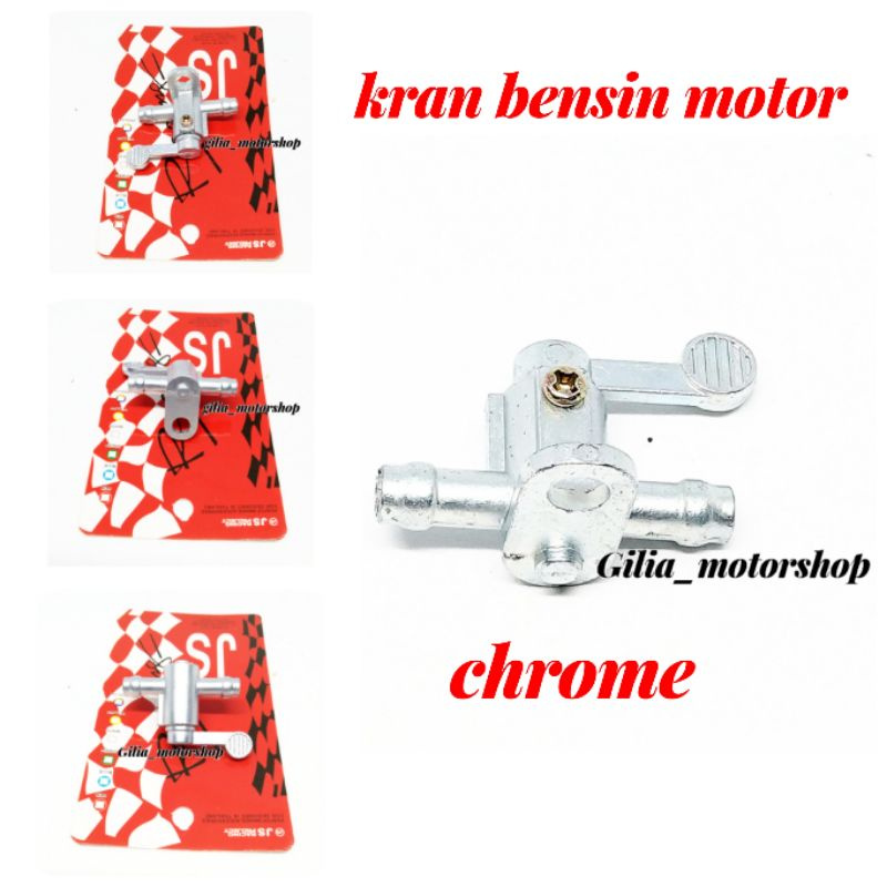 Kran Bensin Motor keran Full Babet Motor Variasi silver Universal