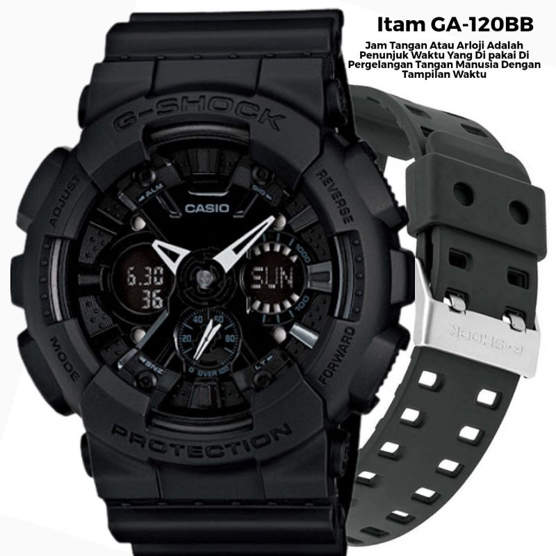 Jam Tangan Casio G Shock GA-120-1A Black Red Gshock GA120 Ori BM