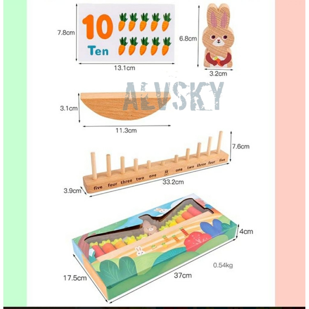 MAINAN EDUKASI ANAK TIMBANGAN RABBIT BALANCE / BELAJAR BERHITUNG MATEMATIKA