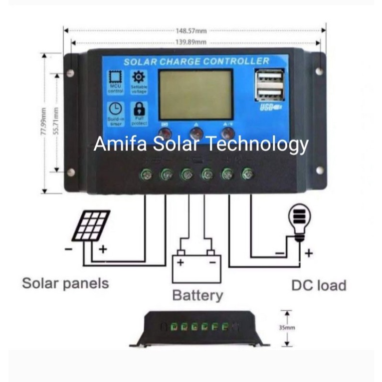 SCC PWM solar charge controller 10A, 20A, 30A