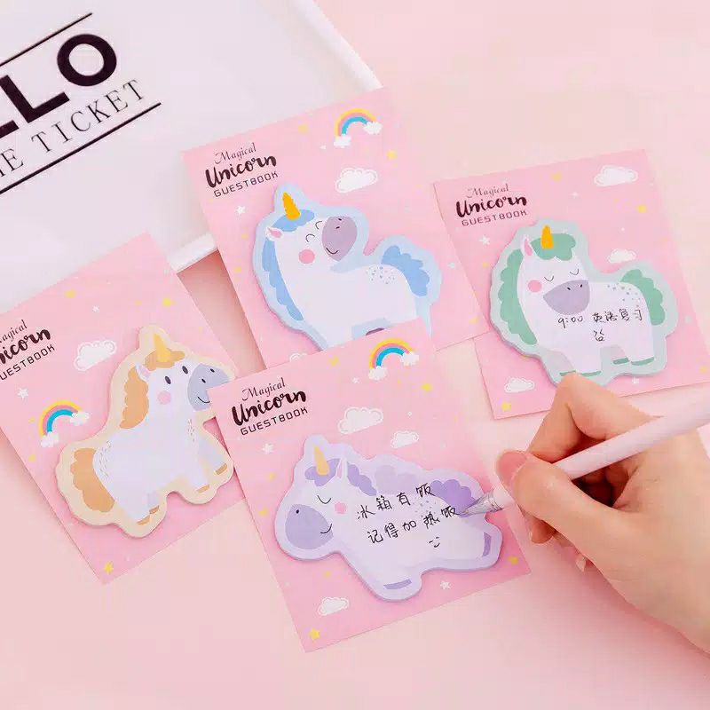 (min order 2)STICKY NOTE UNICORN / KERTAS MEMO MINI UNICORN / MEMO LUCU / MEMO PAD MINI