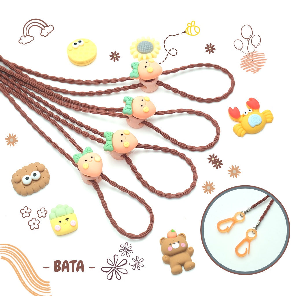 (Camp 3)Tali Kalung Strap Masker Clay 2in1 Anak &amp; Dewasa: Karet Elastis, Stopper Bunga Lucu, Clay Gantung - Aksesoris Masker Trendi &amp; Terlaris || Tali Kalung Strap Masker Clay 2in1 Anak &amp; Dewasa: Karet Elastis, Stopper Bunga Lucu, Clay Gantung - Masker