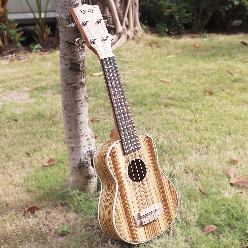 Gitar Ukulele Soprano 15 Fret Bahan Kayu Zebra Ukuran 21 Inci