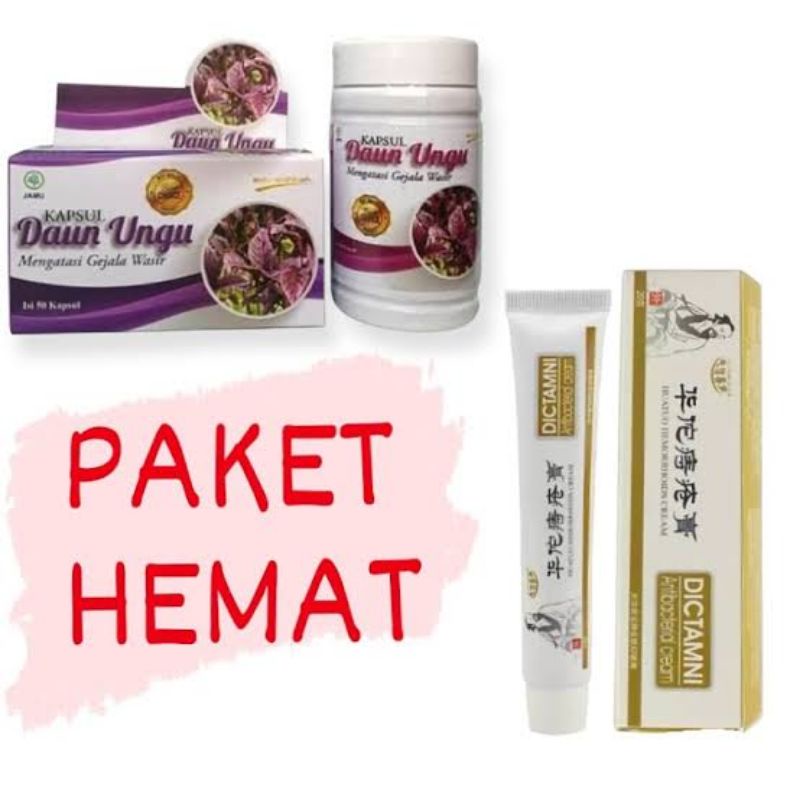 PAKET DAUN UNGU dan DICTAMNI Salep Obat Wasir Ambeien Sembelit Original