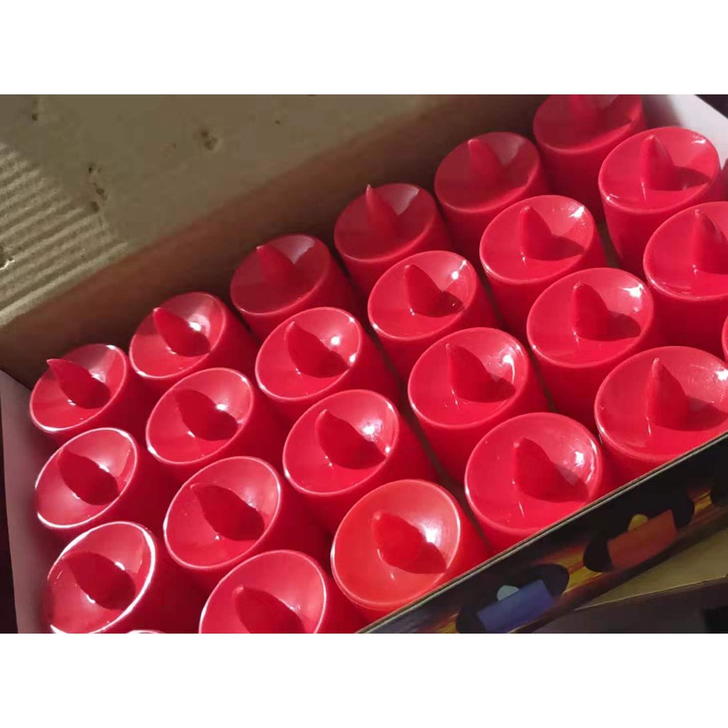 Lilin LED Elektrik KULIT MERAH Nyala Lampu MERAH BEST SALES