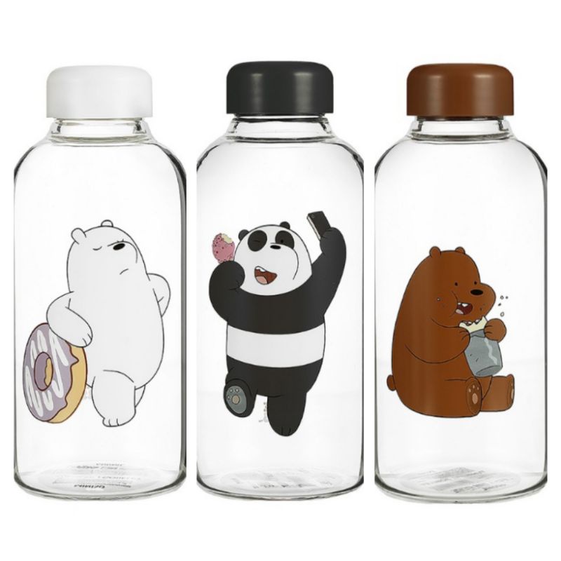 Miniso Botol Min Kaca We Bare Bears 600ml