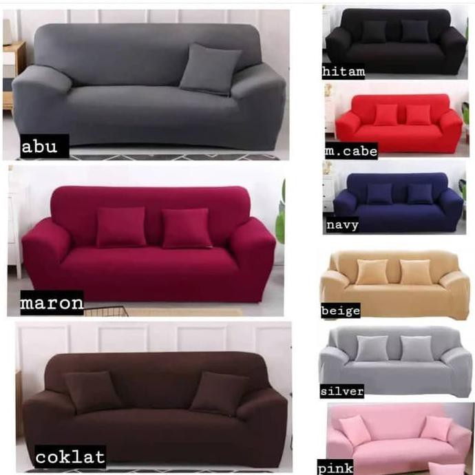 COVER SARUNG SOFA WARNA POLOS ELASTIS 1 DUDUKAN 2 3 SEATER INTERIOR OK - 1 SEATER BGRT56
