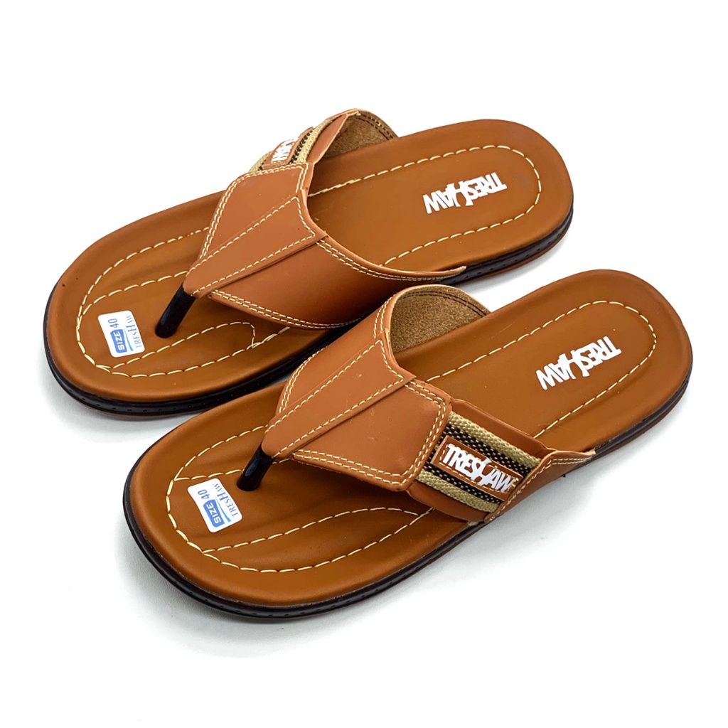 Sandal Pria Jepit Treshaw Kulit Empuk | Sandal Original | Sandal Stylis