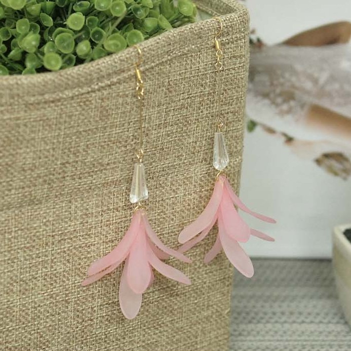 AH008 Anting Tassel crystal flower | Anting Korea | Anting hooks handmade